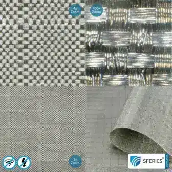 SILVER SILK Abschirmstoff | ideal zur Herstellung von Handytaschen und Bekleidung | HF Schirmdämpfung gegen Elektrosmog bis zu 58 dB | RFID/NFC Datenschutz | Wirkungsvoll gegen 5G!