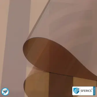 Produktmuster Materialien zur Abschirmung | bis zu 3 Materialmuster kostenlos 89 RDF25 abschirmende Fensterfolie | HF Schirmdämpfung gegen Elektrosmog bis 35 dB | 25 % Lichtdurchlässigkeit | Wirkungsvoll gegen 5G!