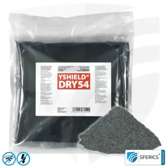 Abschirmfarbe DRY54 Spezial Pulverfarbe | HF Schirmdämpfung gegen Elektrosmog bis zu 84 dB bei 40 GHz | TÜV SÜD zertifiziert | Effektiv bei 5G! 5 Liter