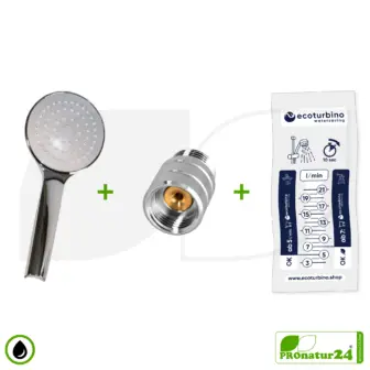 Handdusche UPGRADE SET 10 Legio | ET10L Wasserspar Adapter + Hand Duschkopf - Handbrause | ecoturbino® 9 Handdusche UPGRADE SET 10 Legio | ET10L Wasserspar Adapter + Hand Duschkopf - Handbrause | ecoturbino®