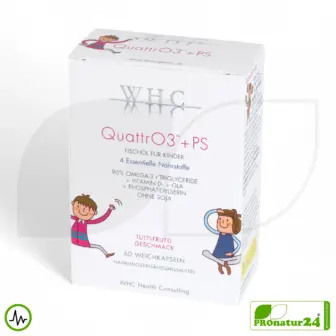 WHC QUATTRO3™ + PS | Omega 3 Fischöl Kinder | 60 Weichkapseln 13 WHC QUATTRO3™ + PS Fischöl Komplex | Omega 3 für Kinder | 60 Weichkapseln