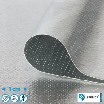 Produktmuster Materialien zur Abschirmung | bis zu 3 Materialmuster kostenlos 33 A300 HEMP Abschirmvlies | Abschirmung nach Militärstandard MIL-STD-188-125 | HF Schirmdämpfung bis 123 dB | hoch effektiv gegen Funkstahlung + elektromagnetische Impulse. 90 cm Breite.