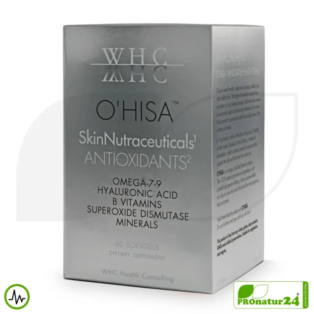 WHC O'HISA SkinNutraceuticals ANTIOXIDANTS | All-in-One Beauty Produkt mit Omega-7 und Omega-9 Fettsäuren, Vitaminen + Mineralien | 60 Softgelkapseln