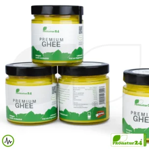 PREMIUM GHEE | Ayurvedisches Butterschmalz, zu 100% aus Heumilch (zertifizierte Weidehaltung AT) | von Hand abgefüllt im Glas | perfekt für Low Carb und Ketogene Ernährung