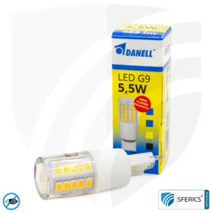 5,5 Watt LED G9 | Hell wie 41 Watt, 485 Lumen | CRI 95 | flimmerfrei | warmweiß | Alternative zu Hochvolt Halogen G9