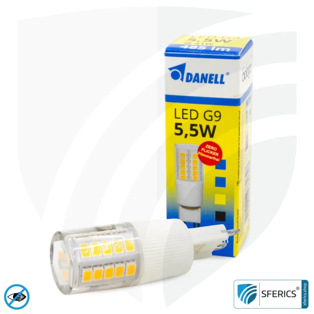 5,5 Watt LED G9 | Hell wie 41 Watt, 485 Lumen | CRI 95 | flimmerfrei | warmweiß | Alternative zu Hochvolt Halogen G9