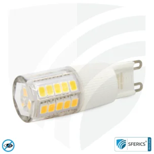 5,5 Watt LED G9 | Hell wie 41 Watt, 485 Lumen | CRI 95 | flimmerfrei | warmweiß | Alternative zu Hochvolt Halogen G9