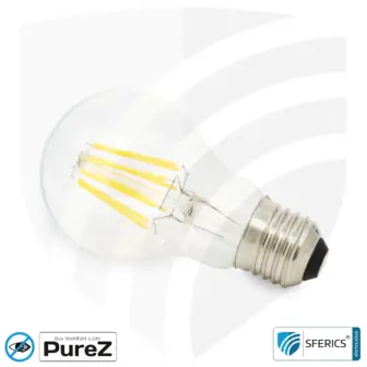6,4 Watt LED Filament Pure-Z NEO | Hell wie 55 Watt, 650 Lumen | CRI 97 | flimmerfrei | warmweiß | E27. klar.