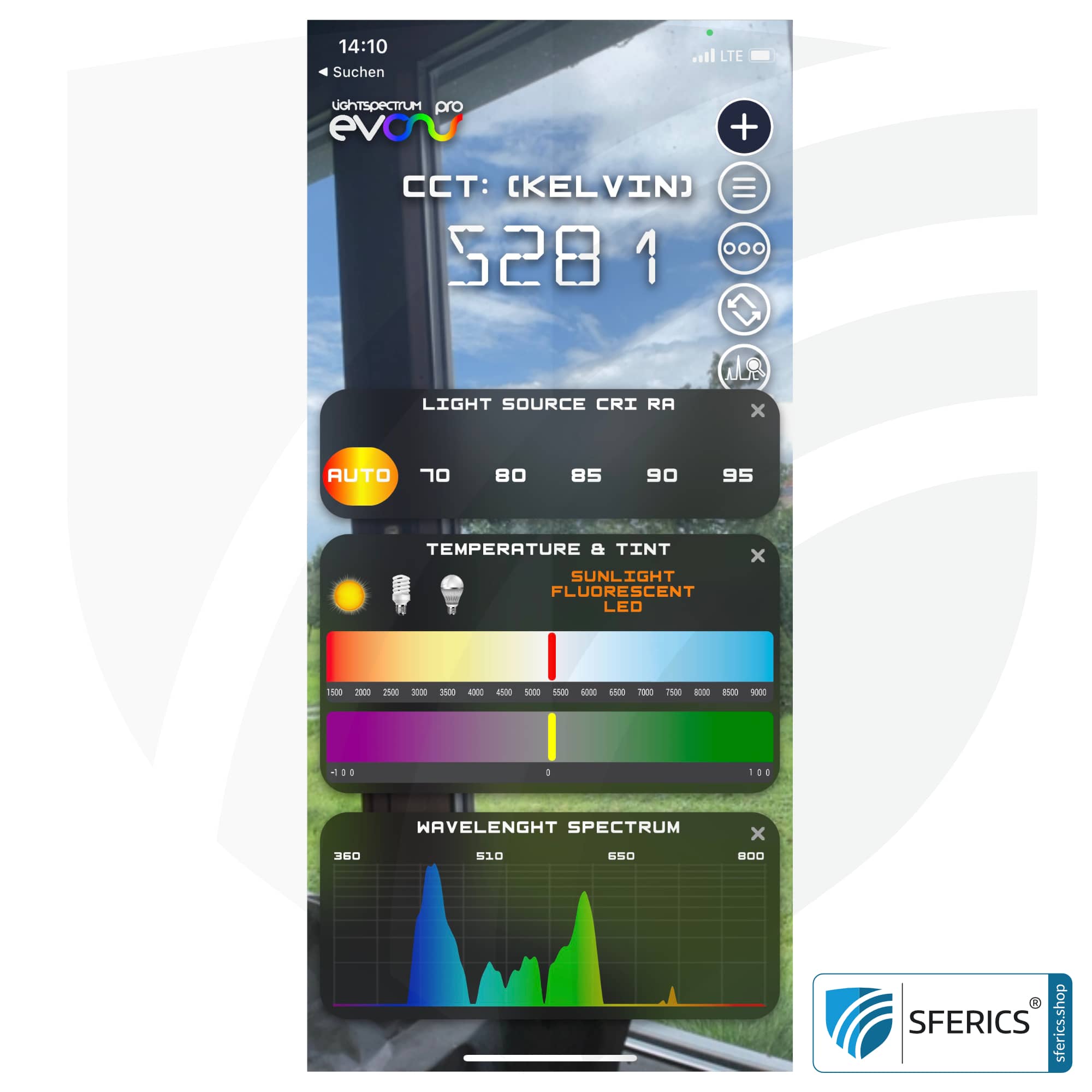 Lightspectrum Pro EVO für iPhone und iPad | Messung vom Lichtspektrum | Farbtemperatur (Kelvin) und Wellenlängen, CRI, Lux, u.v.m. 3 Lightspectrum Pro EVO für iPhone und iPad | Messung vom Lichtspektrum | Farbtemperatur (Kelvin) und Wellenlängen, CRI, Lux, u.v.m.