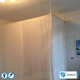 Abschirmender Baldachin Elektrosmog EMF | EINZELBETT | Abschirmwirkung HF bis 99,99 % (40 dB) | SFERICS® invest4life Programm | Hohe Reduktion von Handystrahlung, WLAN, usw. 10 Abschirmender Baldachin Elektrosmog EMF | EINZELBETT | Abschirmwirkung HF bis 99,99 % (40 dB) | SFERICS® invest4life Programm | Hohe Reduktion von Handystrahlung, WLAN, usw.