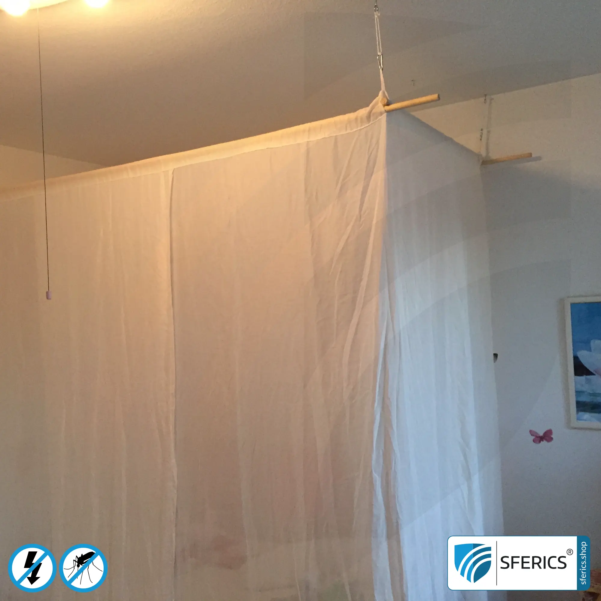 Abschirmender Baldachin Elektrosmog EMF | EINZELBETT | Abschirmwirkung HF bis 99,99 % (40 dB) | SFERICS® invest4life Programm | Hohe Reduktion von Handystrahlung, WLAN, usw. 5 Abschirmender Baldachin Elektrosmog EMF | EINZELBETT | Abschirmwirkung HF bis 99,99 % (40 dB) | SFERICS® invest4life Programm | Hohe Reduktion von Handystrahlung, WLAN, usw.