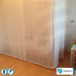 Abschirmender Baldachin Elektrosmog EMF | EINZELBETT | Abschirmwirkung HF bis 99,99 % (40 dB) | SFERICS® invest4life Programm | Hohe Reduktion von Handystrahlung, WLAN, usw. 13 Abschirmender Baldachin Elektrosmog EMF | EINZELBETT | Abschirmwirkung HF bis 99,99 % (40 dB) | SFERICS® invest4life Programm | Hohe Reduktion von Handystrahlung, WLAN, usw.