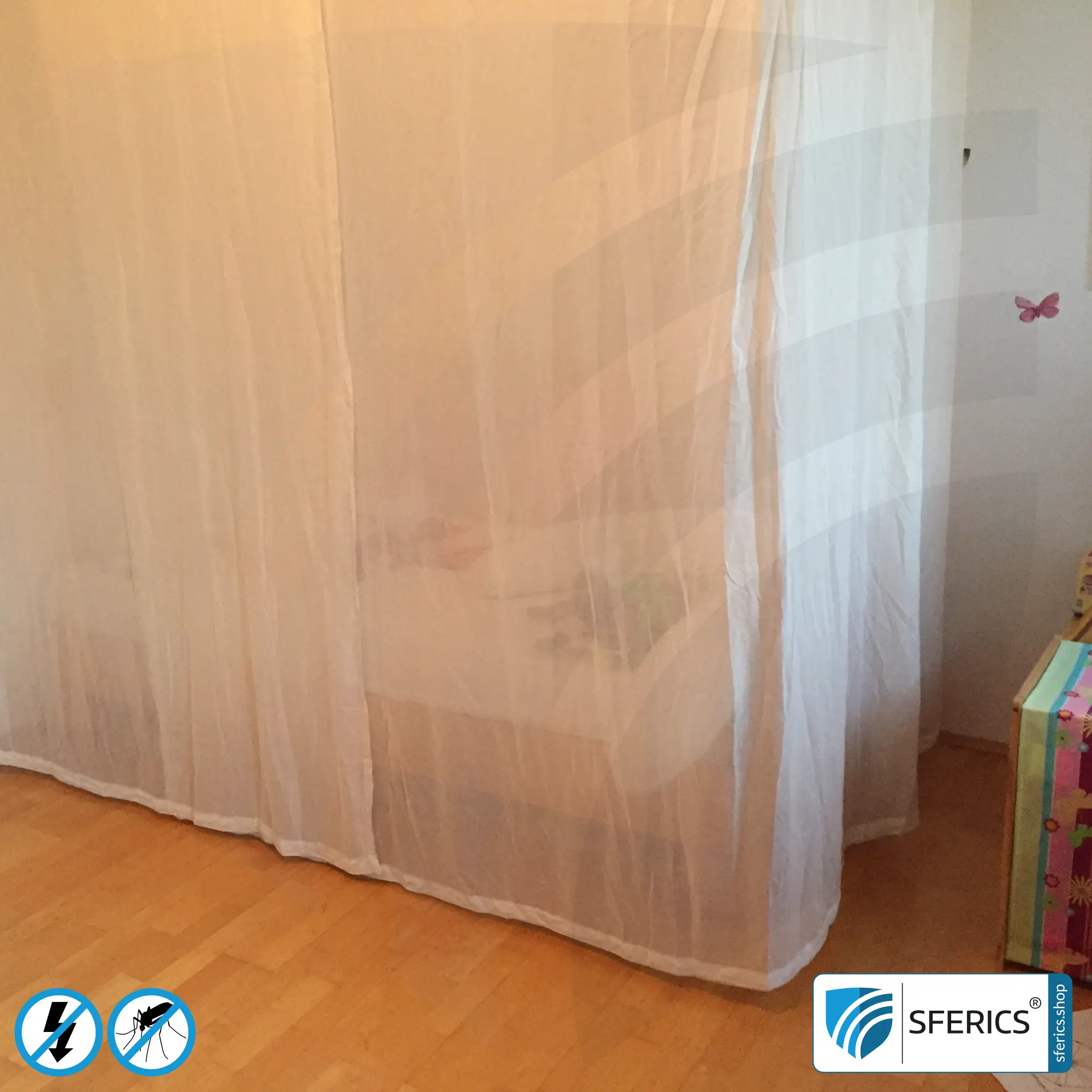 Abschirmender Baldachin Elektrosmog EMF | EINZELBETT | Abschirmwirkung HF bis 99,99 % (40 dB) | SFERICS® invest4life Programm | Hohe Reduktion von Handystrahlung, WLAN, usw. 8 Abschirmender Baldachin Elektrosmog EMF | EINZELBETT | Abschirmwirkung HF bis 99,99 % (40 dB) | SFERICS® invest4life Programm | Hohe Reduktion von Handystrahlung, WLAN, usw.