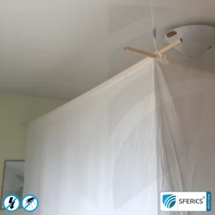 Abschirmender Baldachin Elektrosmog EMF | DOPPELBETT bzw. GRAND KING SIZE | Abschirmwirkung HF bis 99,99 % (40 dB) | SFERICS® invest4life Programm | Hohe Reduktion von Handystrahlung, WLAN, usw.