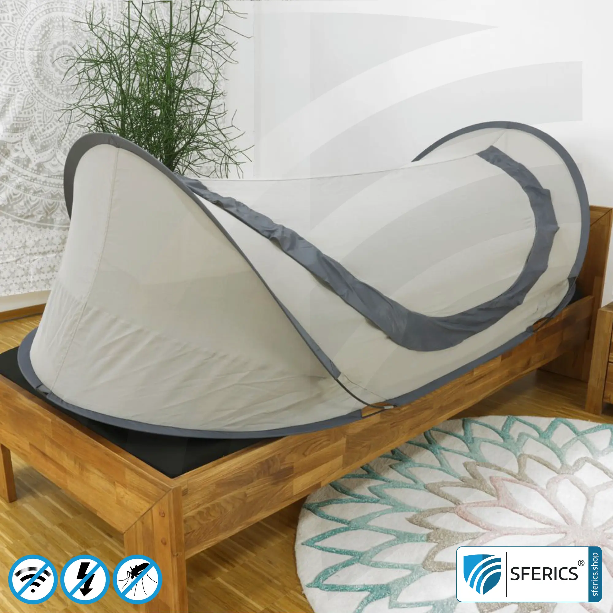 Abschirmzelt SAFECAVE Pop Up Wurfzelt | Anti Elektrosmog Vollschutz | Mobiler Strahlenschutz gegen WLAN, Handy, LTE, 5G, ... mit Wirkungsgrad bis zu 99,99 % (44 dB) | erdbar 3 Abschirmzelt SAFECAVE Pop Up Wurfzelt | Anti Elektrosmog Vollschutz | Mobiler Strahlenschutz gegen WLAN, Handy, LTE, 5G, ... mit Wirkungsgrad bis zu 99,99 % (44 dB) | erdbar