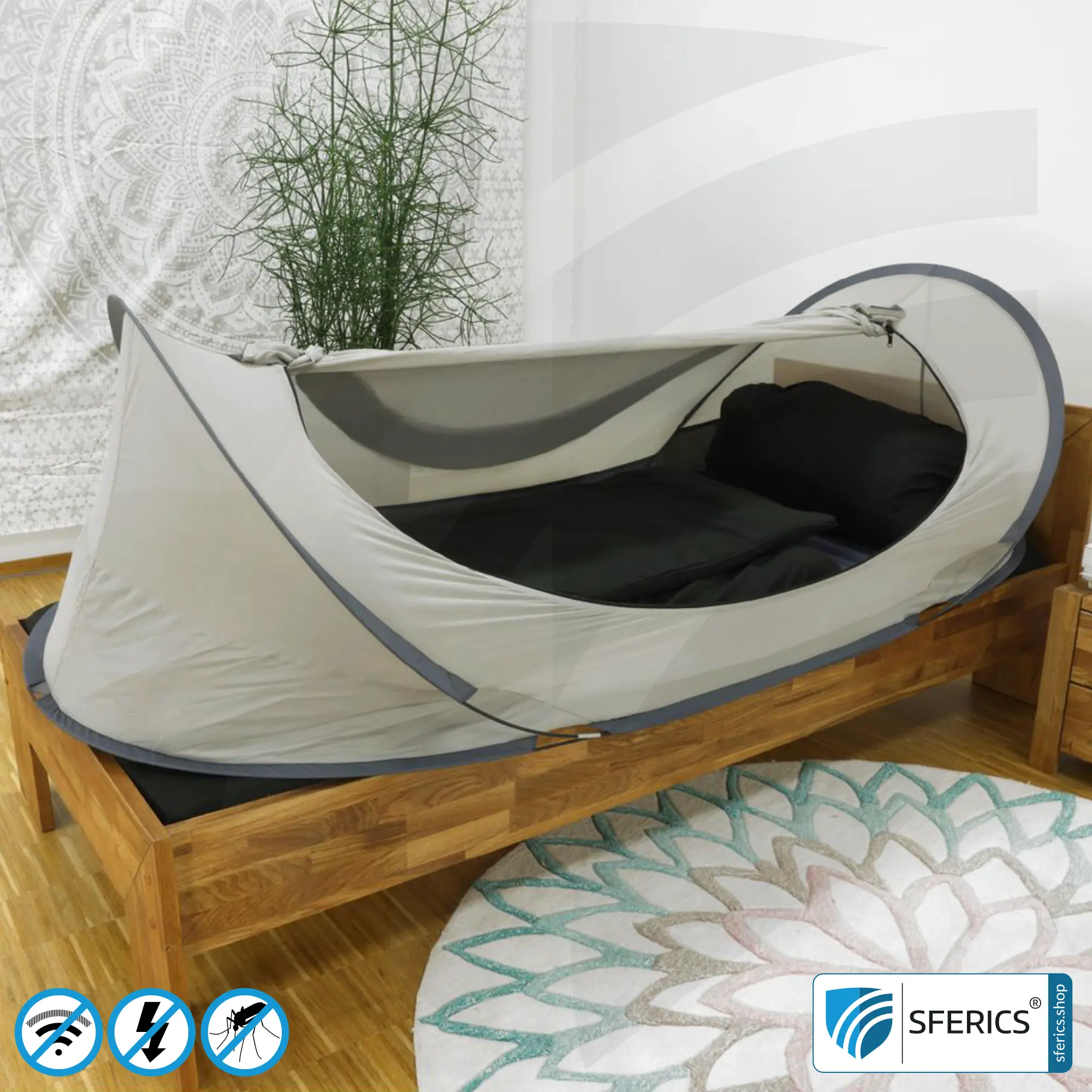 Abschirmzelt SAFECAVE Pop Up Wurfzelt | Anti Elektrosmog Vollschutz | Mobiler Strahlenschutz gegen WLAN, Handy, LTE, 5G, ... mit Wirkungsgrad bis zu 99,99 % (44 dB) | erdbar 2 Abschirmzelt SAFECAVE Pop Up Wurfzelt | Anti Elektrosmog Vollschutz | Mobiler Strahlenschutz gegen WLAN, Handy, LTE, 5G, ... mit Wirkungsgrad bis zu 99,99 % (44 dB) | erdbar