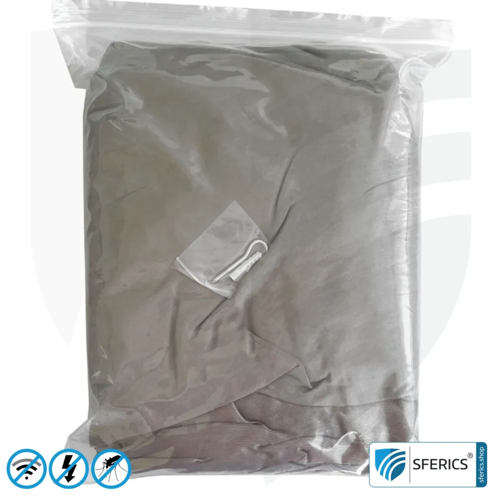 Abschirmender Baldachin Elektrosmog BUDGET | DOPPELBETT, Pyramidenform | Abschirmung EMF über 99,99 % (44 dB) | Erdbar NF | Made in China