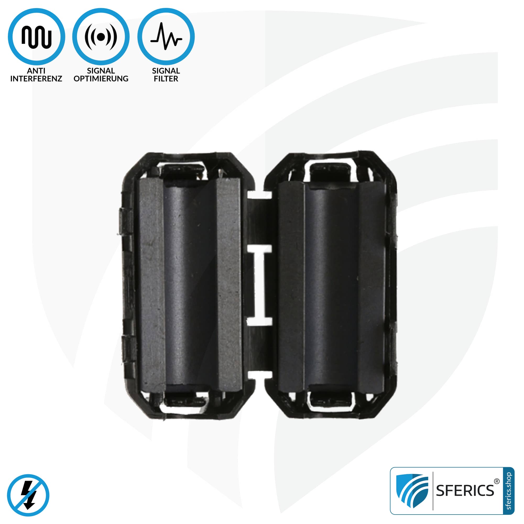 Ferritkern Filter gegen Elektrosmog im Headsetkabel | schwarz, klickbar, für 5 mm Kabel | GRATIS 1 Stück als Geschenk! 4 Ferritkern Filter gegen Elektrosmog im Headsetkabel | schwarz, klickbar, für 5 mm Kabel | GRATIS 1 Stück als Geschenk!