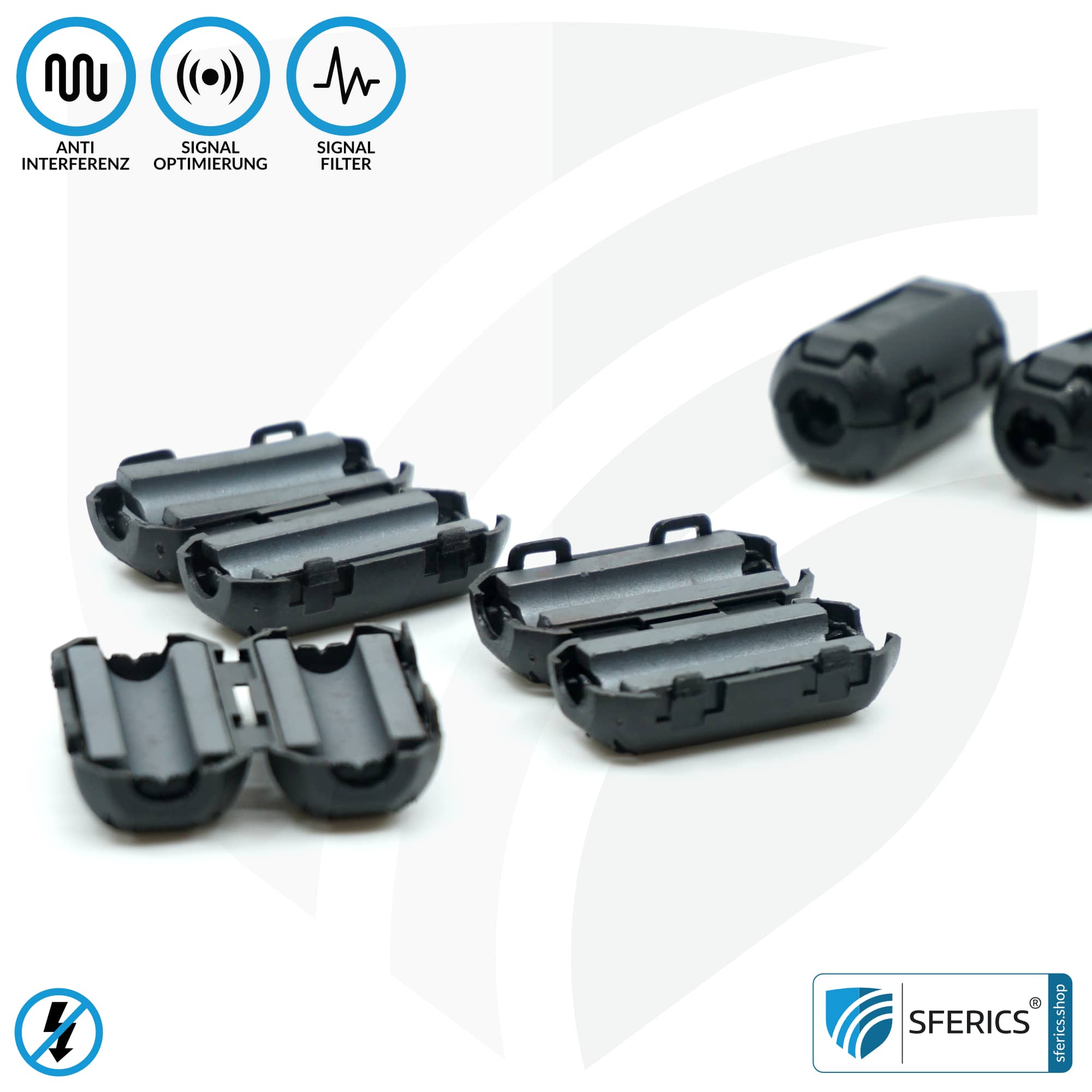 Ferritkern Filter gegen Elektrosmog im Headsetkabel | schwarz, klickbar, für 5 mm Kabel | GRATIS 1 Stück als Geschenk! 9 Ferritkern Filter gegen Elektrosmog im Headsetkabel | schwarz, klickbar, für 5 mm Kabel | GRATIS 1 Stück als Geschenk!
