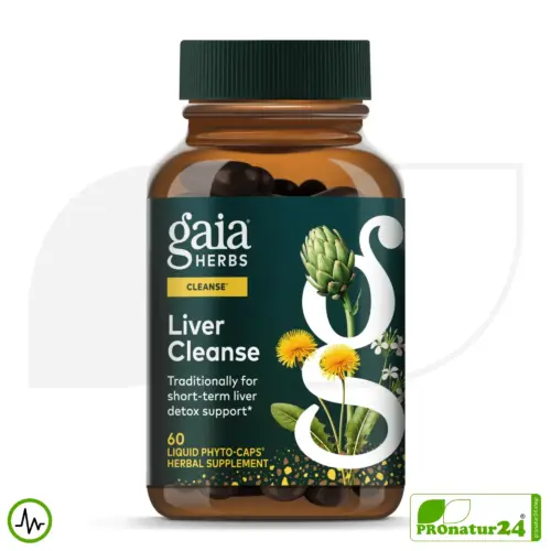 LIVER CLEANSE von gaia HERBS | Nahrungsergänzung für die Leber mit wertvollen Pflanzenextrakten (u.a. Mariendistel, Kurkuma, ...) | 60 Kapseln
