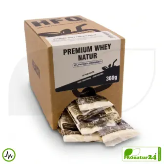 VitalShake Whey Protein Isolat Natur | laktosefrei | HFQ 7 premium whey protein HFQ sachet box offen pronatur24 2000