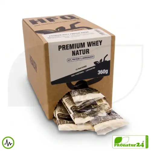 VitalShake Whey Protein Isolat Natur | Sachet Box mit 15 Portionen | laktosefrei | HFQ