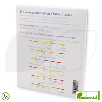 Vollständiger OMEGA 3-INDEX | WHC Testkit für eine Laboranalyse mit 26 Werten 6 omega 3 index whc hinten pronatur24 2000