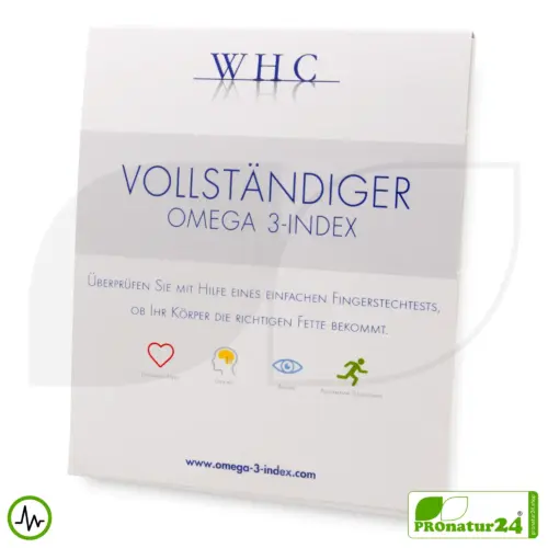 Vollständiger OMEGA 3-INDEX | WHC Testkit für eine Laboranalyse mit 26 Werten