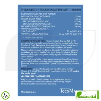 WHC QuattroCardio® (OMEGA-3 Fettsäuren, Vitamin D3, K2 und Q10 Ubichinol) | 90 Kapseln 10 WHC QuattroCardio® (OMEGA-3 Fettsäuren, Vitamin D3, K2 und Q10 Ubichinol) | 90 Kapseln